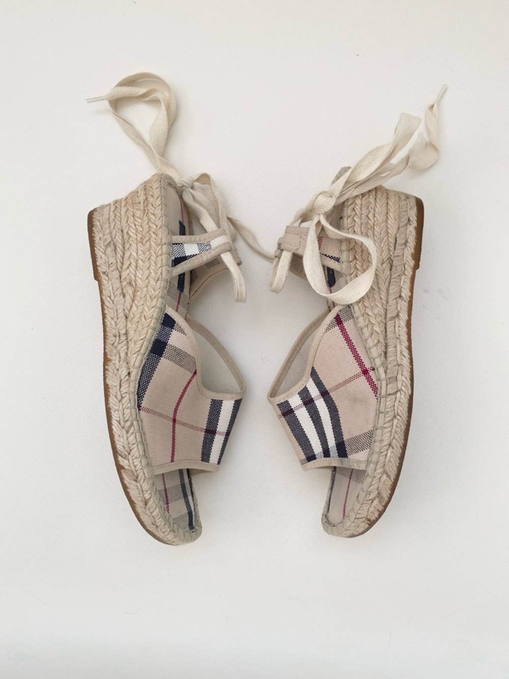 Burberry Nova Check Espadrille Wedge Y2K Style - Picture 4 of 5